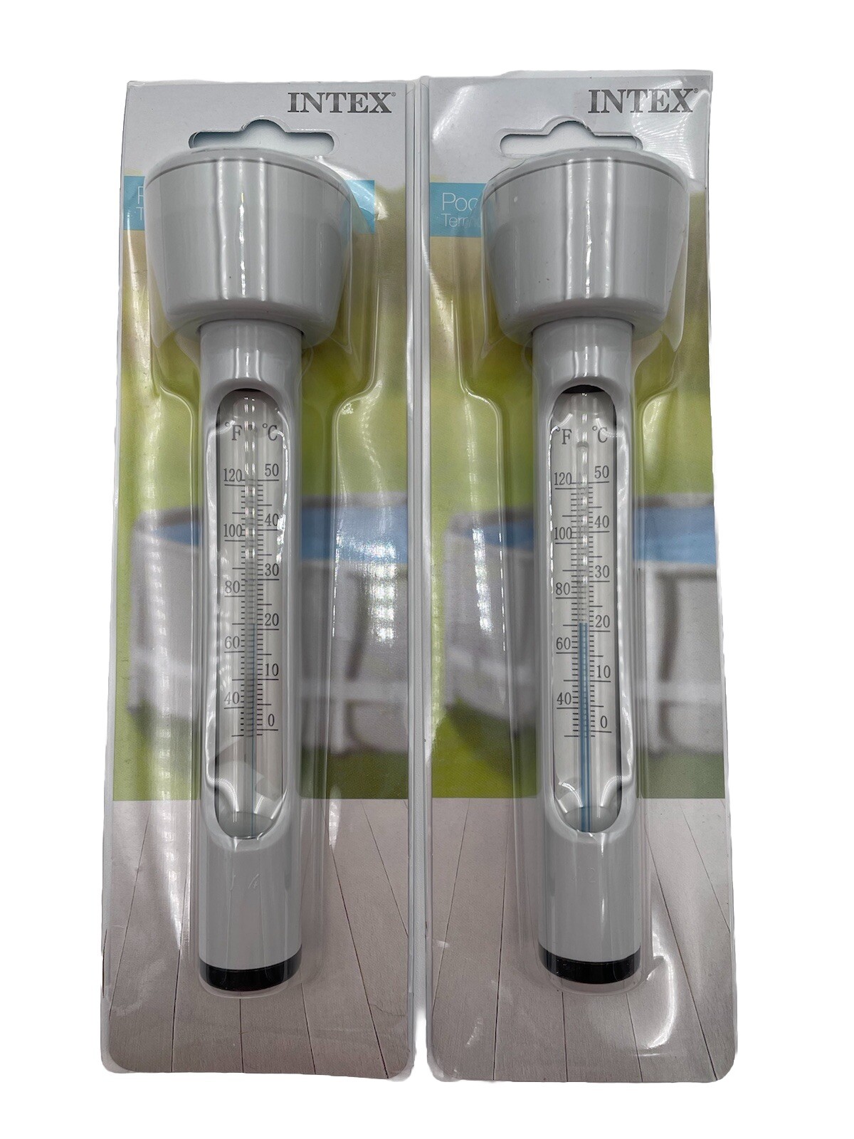 Pool Spa Thermometer Intex Floating Hot Tub White Fahrenheit & Celsius Lot Of 2 gallery