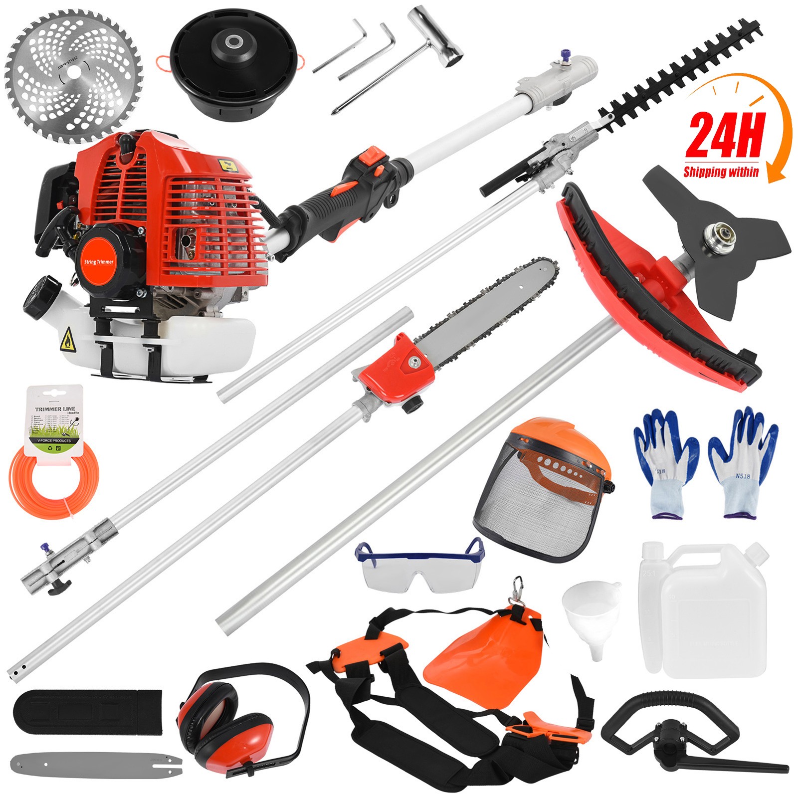 5-in-1 Multi-Functional Trimming Tools Gas Hedge Trimmer 52CC Weed Eater Cutter gallery