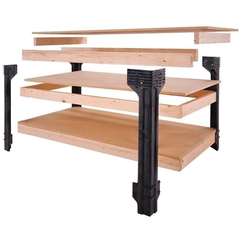 8 ft Workbench Building Kit Garage Heavy Duty Tool Storage Work Bench Shelving gallery