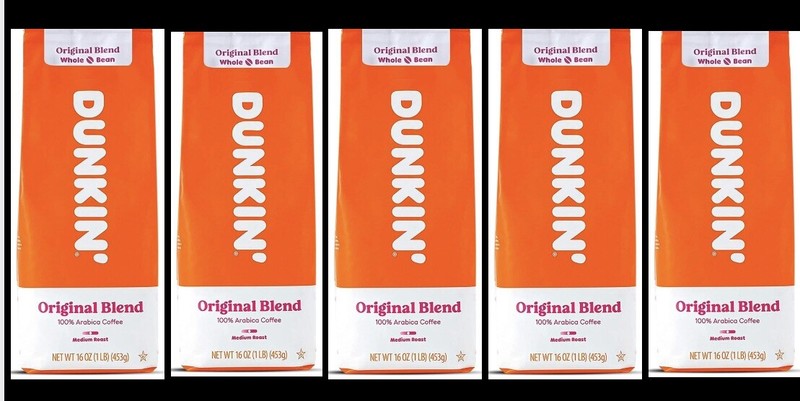 5 LB Dunkin’ Original Blend Whole Bean 100% Arabica Coffee Medium Roast 5 Bags gallery