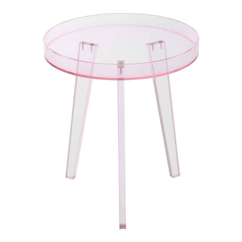 Modern Acrylic Side Table 46cm Height Round Acrylic Coffee Table Load 10kg gallery