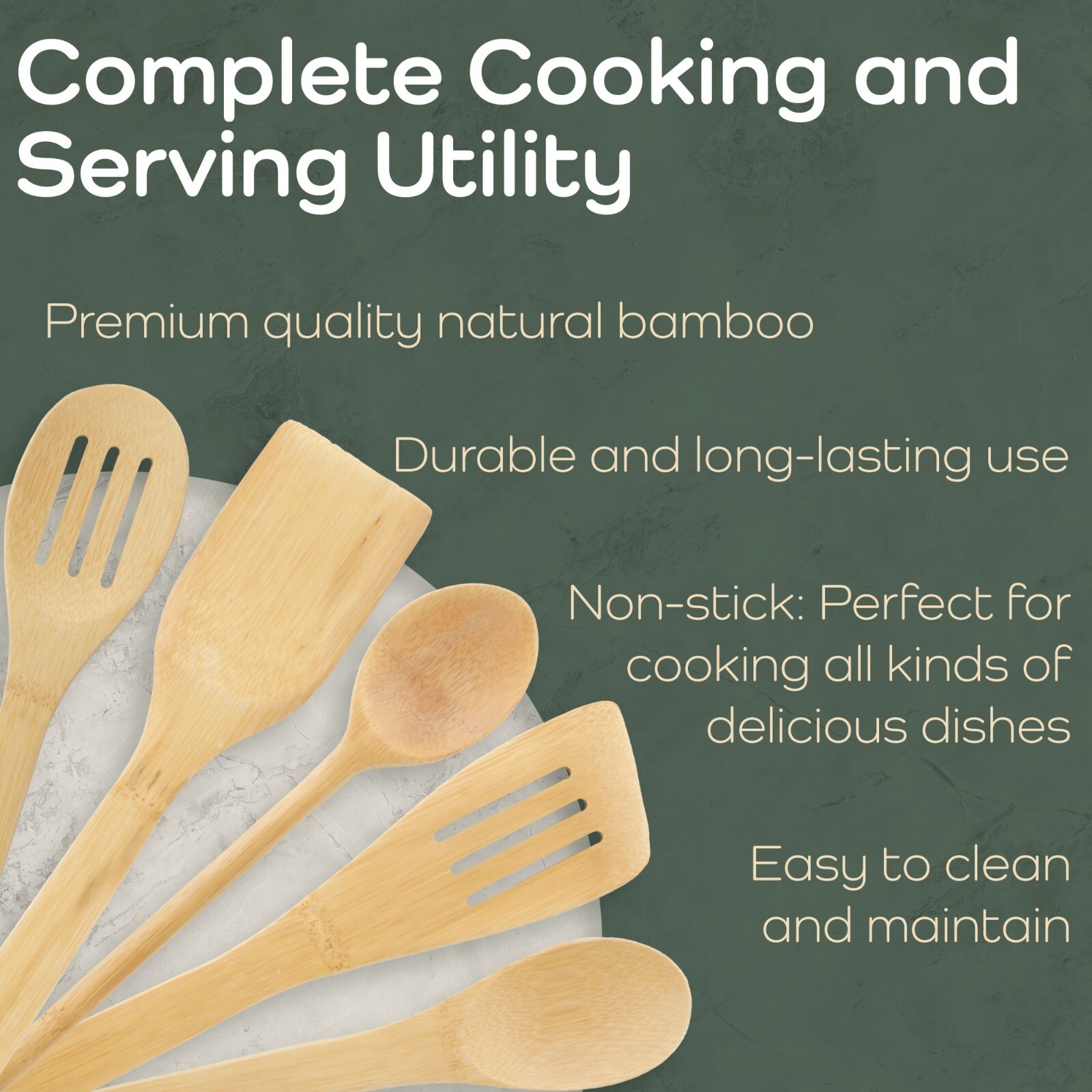 BambooMN Organic Kitchen Serving/Cooking Utensils, Spatula - Various Styles gallery