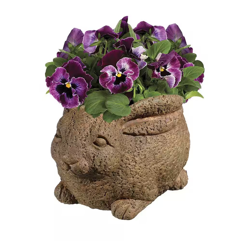 Rabbit Small Rust Concrete Lightweight Planter with Drainage Hole (8 In. L X 6 I gallery