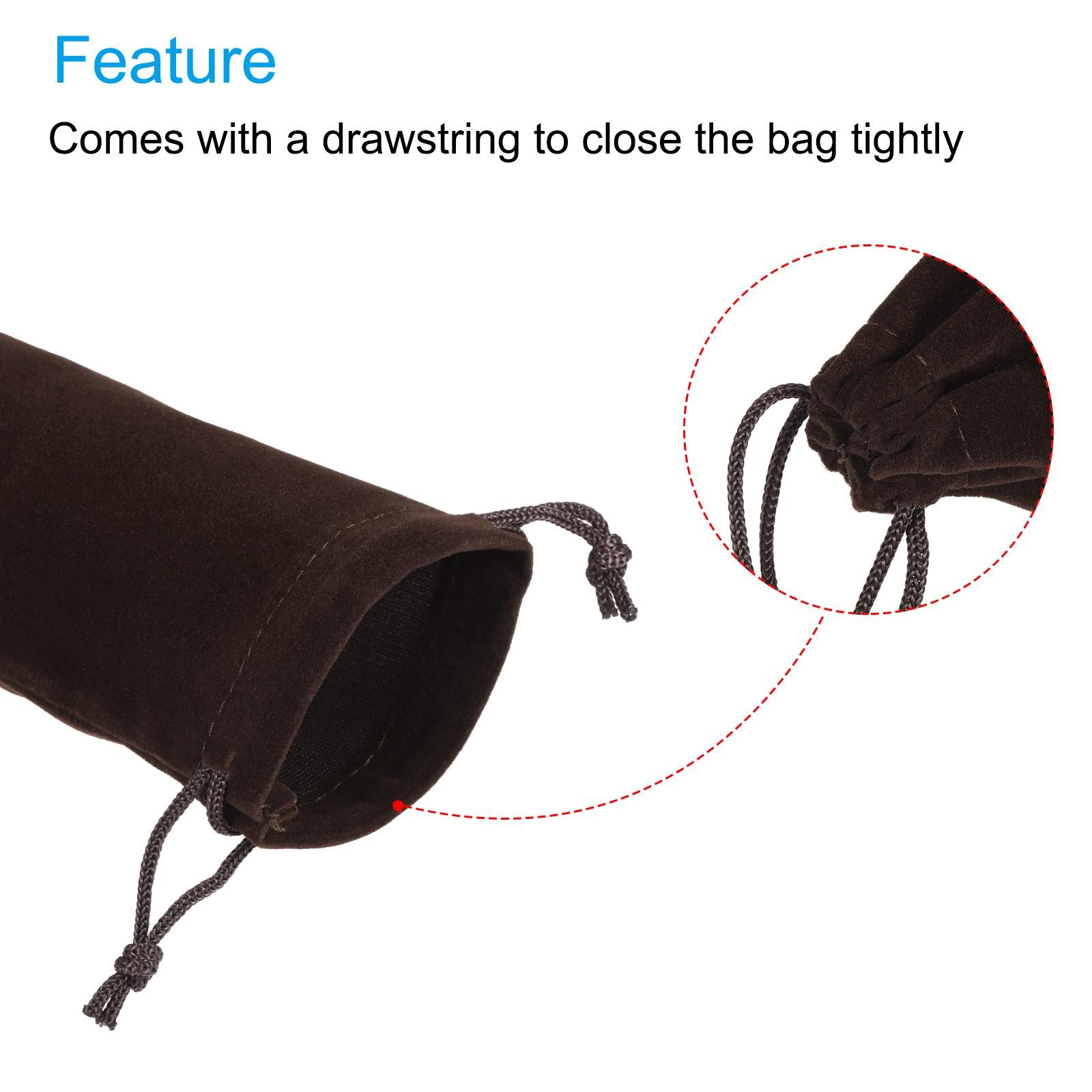 3Pcs 25x10cm Microfiber Pouch Soft Storage Drawstring Gift Bag Brown gallery