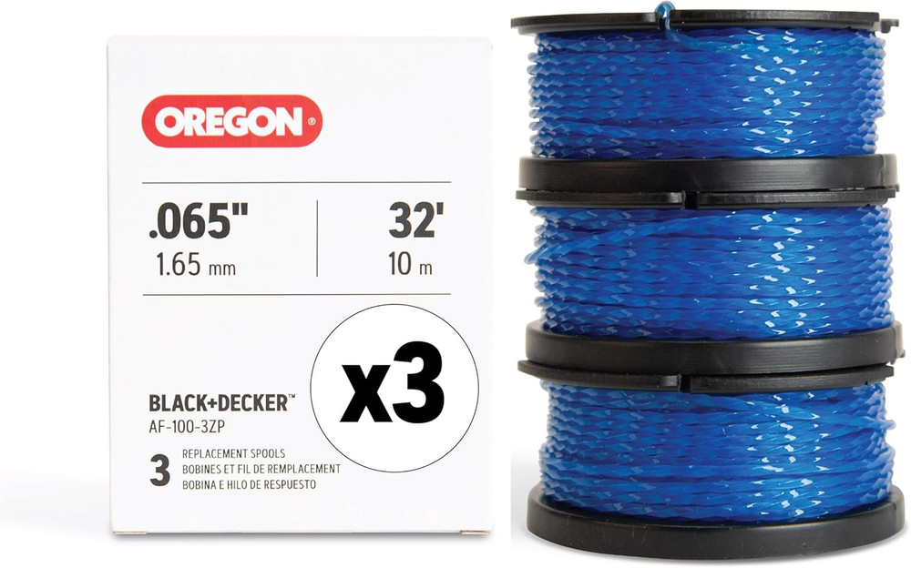 3-Pack AF100 Replacement Spool for Black & Decker & Trimmer Line, Guaranteed Fit