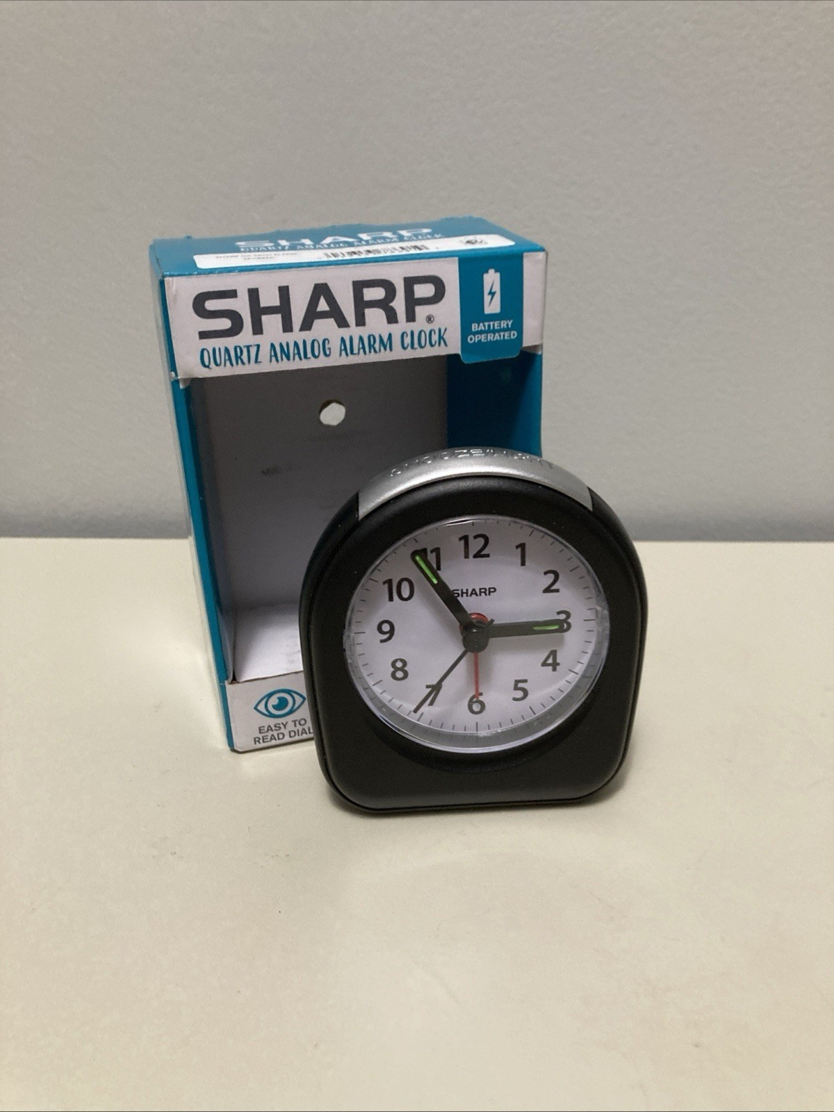 Sharp Quartz Analog Alarm Clock Black SPC844A (Includes Battery) gallery