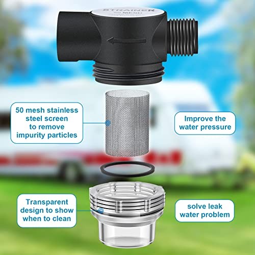 1/2 Inch Twist On Pipe Strainer with Elbow and Straight Swivel Adapter Set, gallery