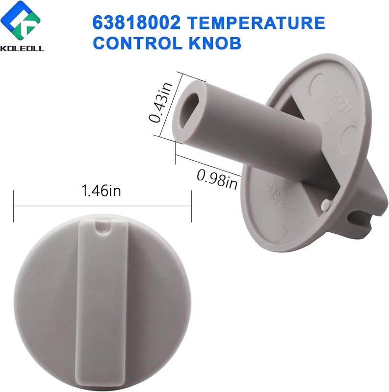 Durable Ivory-White Temp Control Knob, 1.5 Inch Replacement Part for Appliances gallery