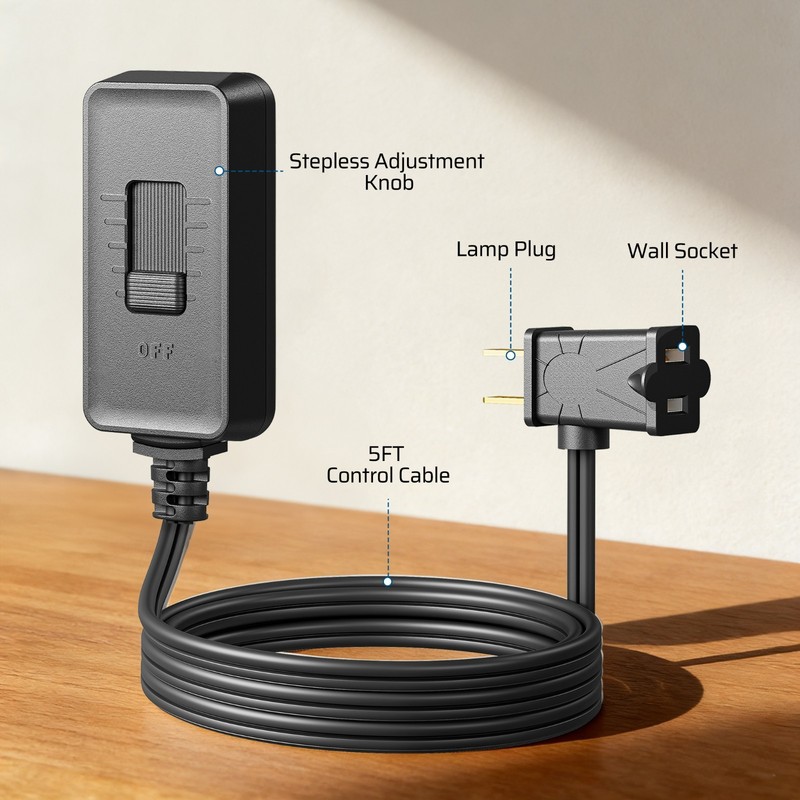 Plug in Dimmer Switch for Lamp, Table Lamp Dimmer for Dimmable LED/CFL Lights gallery