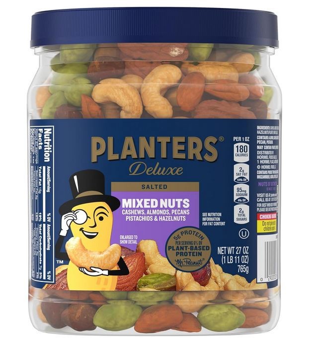 PLANTERS Deluxe Mixed Nuts with Sea Salt, 27 oz Resealable Container gallery