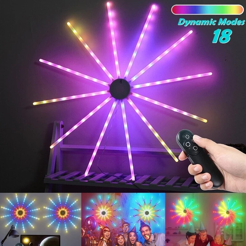 18Modes LED Home Decor Firework Lights With Remote Colorful RGB Lamp for Party gallery