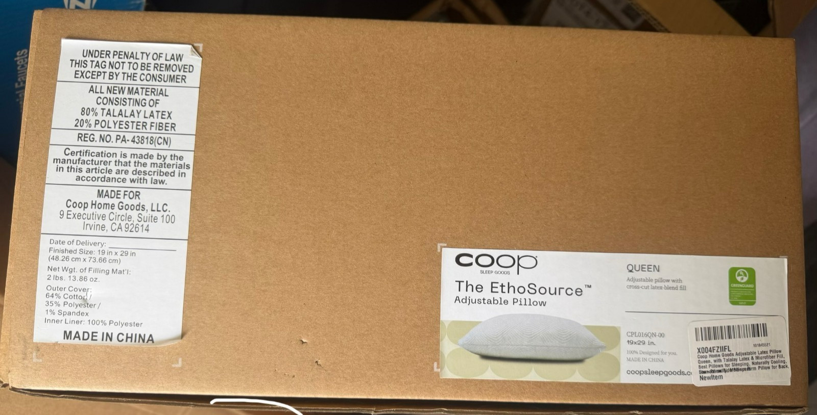 Coop Sleep Goods The EthoSource Queen Adjustable Pillow (19x29in) gallery