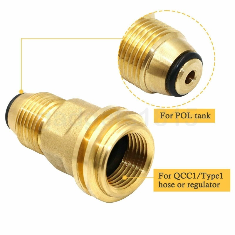Propane Tank Refill Adapter Converts POL LP Tank Valve to QCC1/Type1 Regualtor gallery