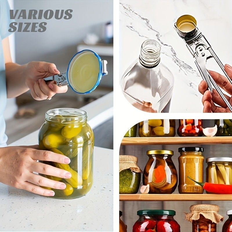 3X Adjustable Multifunctional Stainless Steel Can Opener Jar Lid Gripper Kitchen gallery