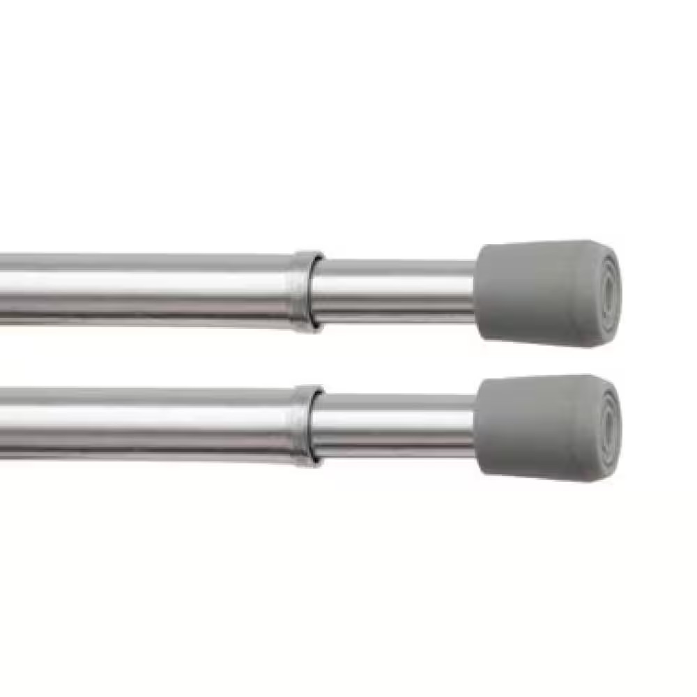 Fast Fit No Tools 28 In. - 48 In. Adjustable Spring Tension Curtain Rod, 7/16 In gallery