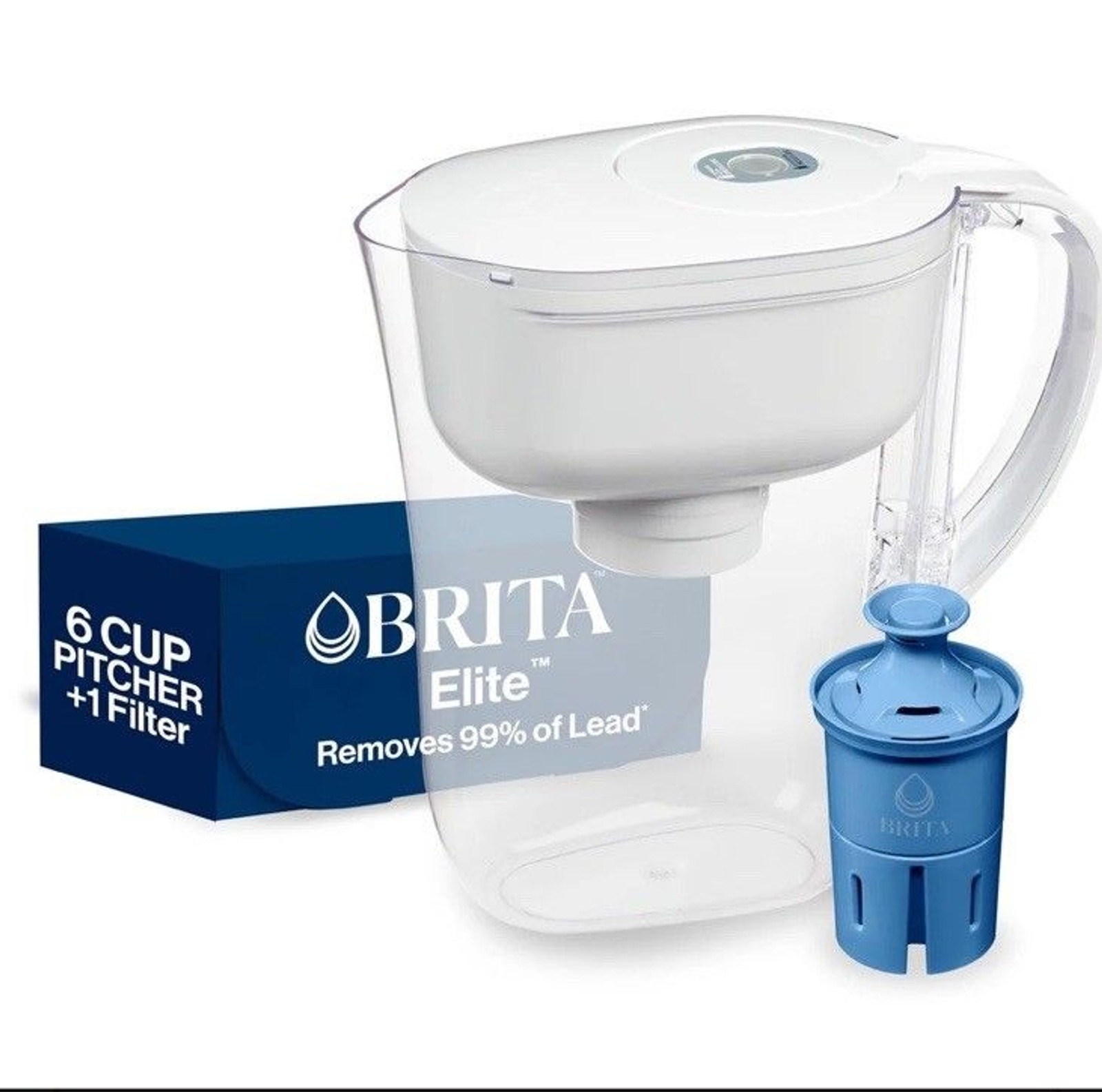 Metro Elite Water Pitcher - 6-Cup Capacity, Removes 99% Lead, 1 Filter Included gallery