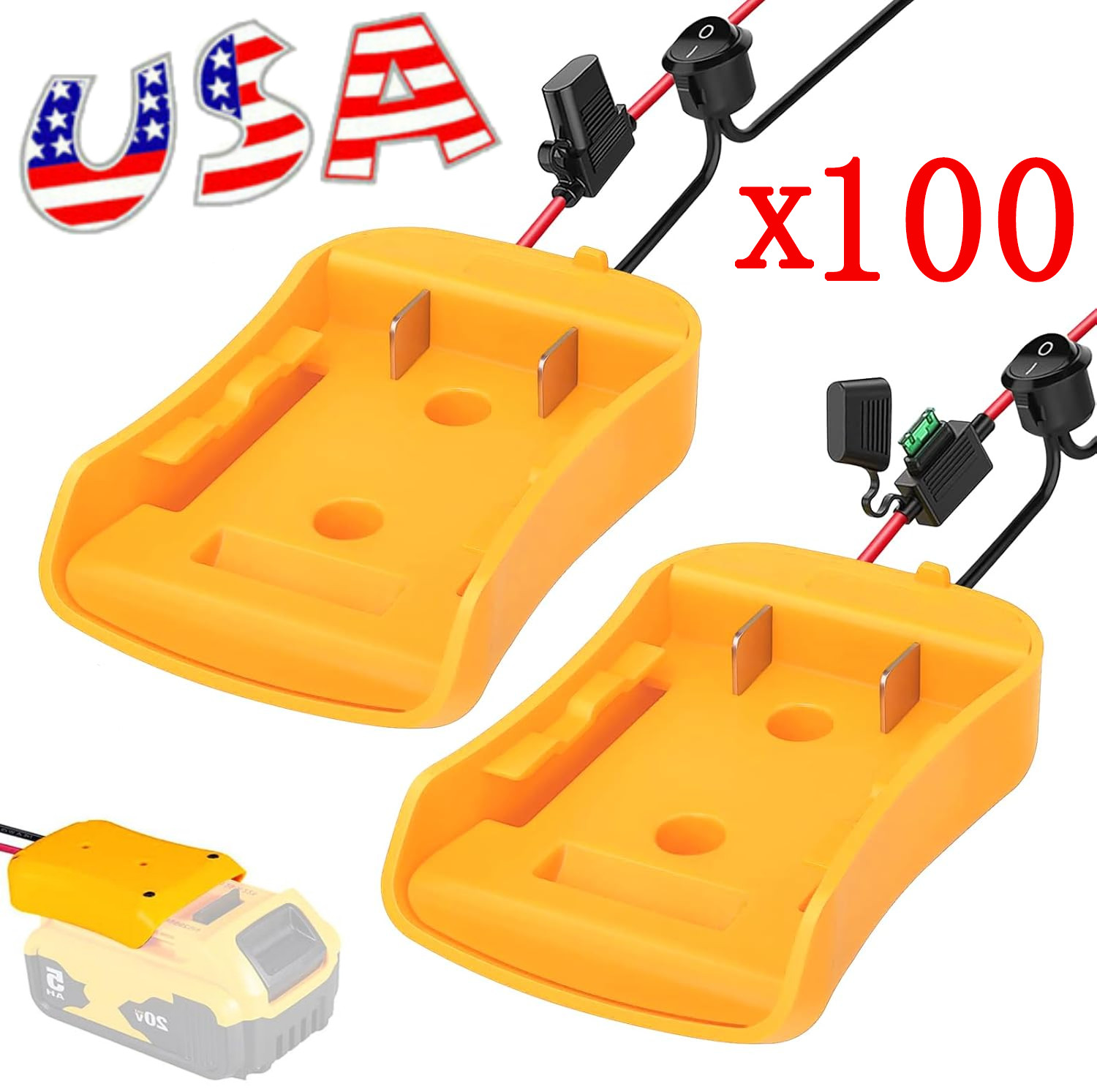 Power Connector DIY Battery Adapter Holder Dock For DeWalt 18V/20V Max Battery gallery