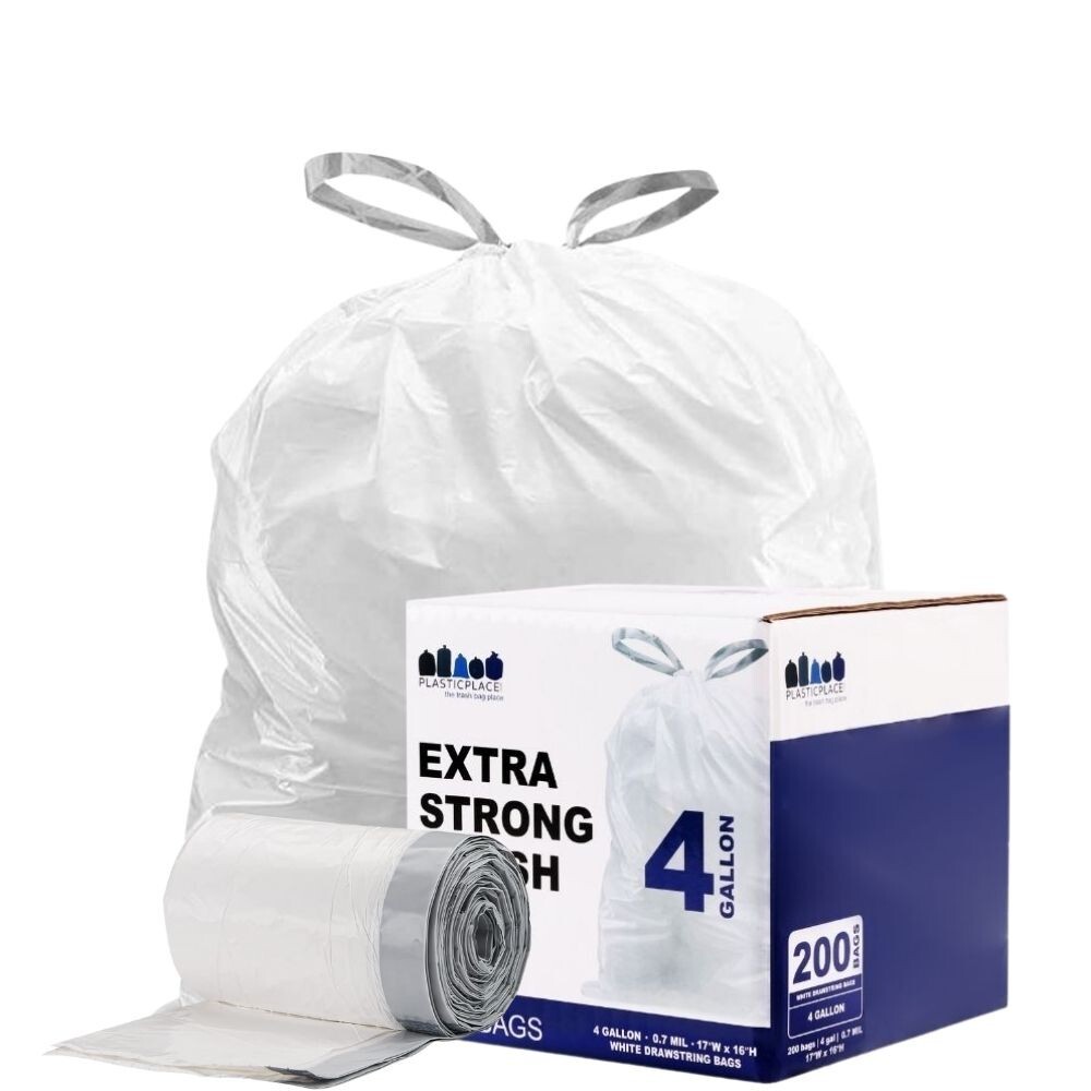 Plasticplace 4 Gallon Drawstring Trash Bags - case of 200 bags gallery