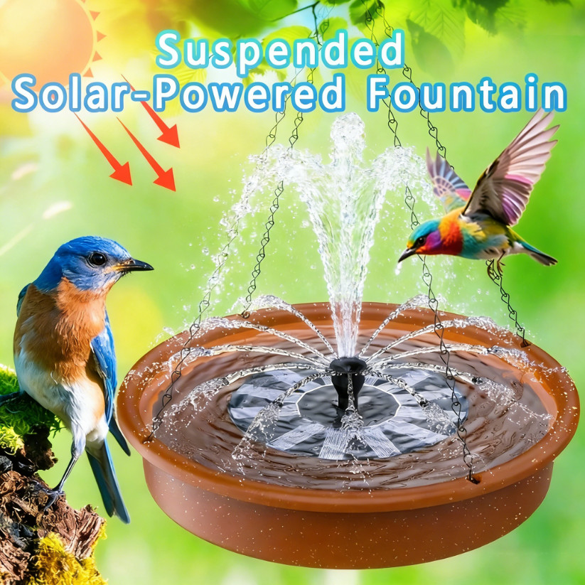 Bird Bath Hanging With Solar Fountain Pump, Basin For Bird Bath Feeder Garden gallery