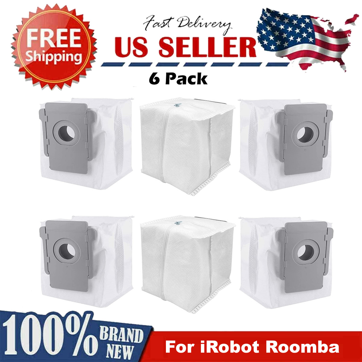 6x Reusable Zipped Replacement Dust Bags for iRobot i1 j5 j9+ i4+ i6 i7 i7+ i8+ gallery