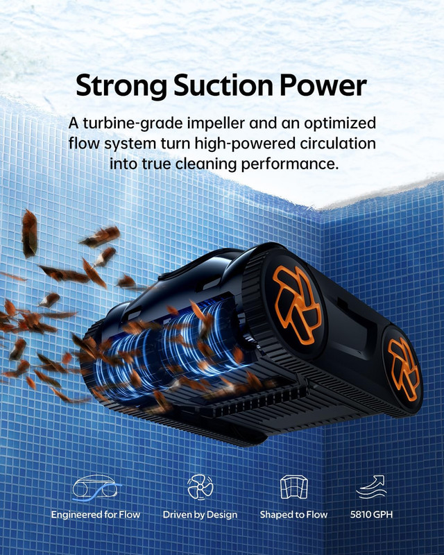 Cordless robotic pool cleaner with smart navigation for complete pool cleaning!! gallery