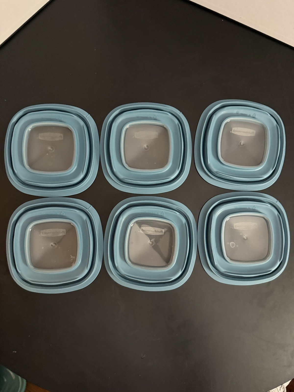 Rubbermaid Premier Lids 10M1M2 Blue Square Window Lot of 6 EUC gallery