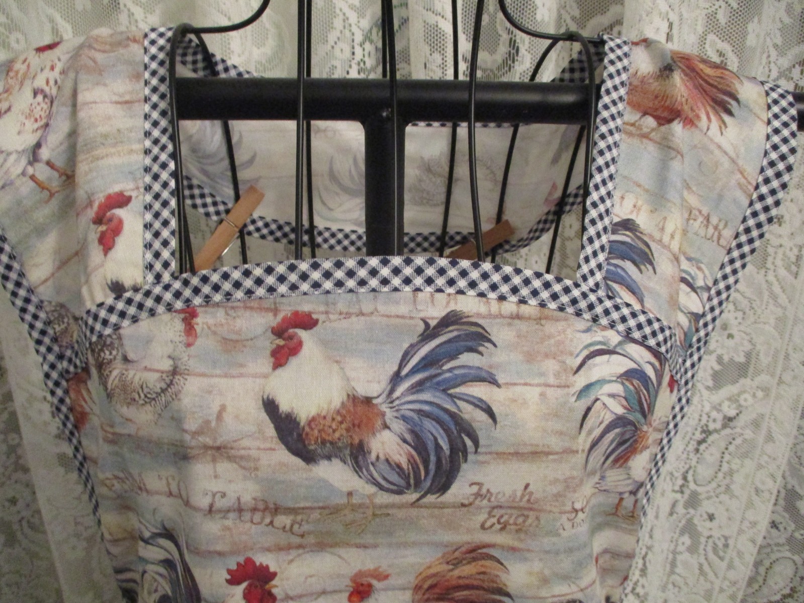 HANDMADE BIB APRON FRESH EGGS CHICKENS gallery