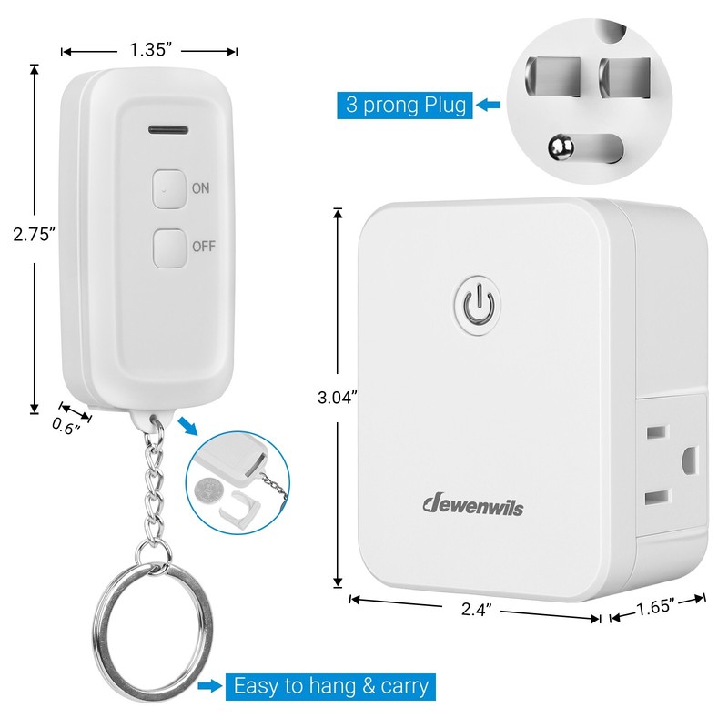 DEWENWILS Remote Control Outlet with 2 Remotes, Remotely Turn on/off Light gallery