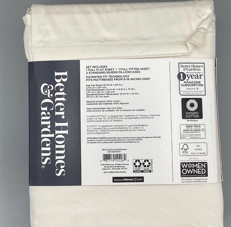 100% COTTON 400 Thread Count Performance Full 4 Piece Sheet Set gallery
