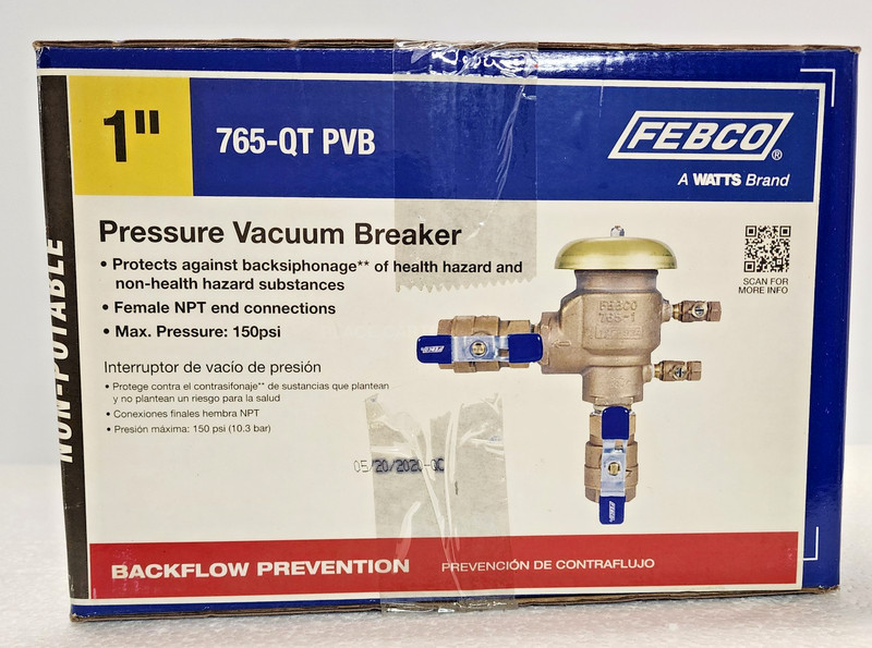 FEBCO 765-QT PVB Backflow Preventer 1 in. Irrigation Pressure Vacuum Breaker NEW gallery
