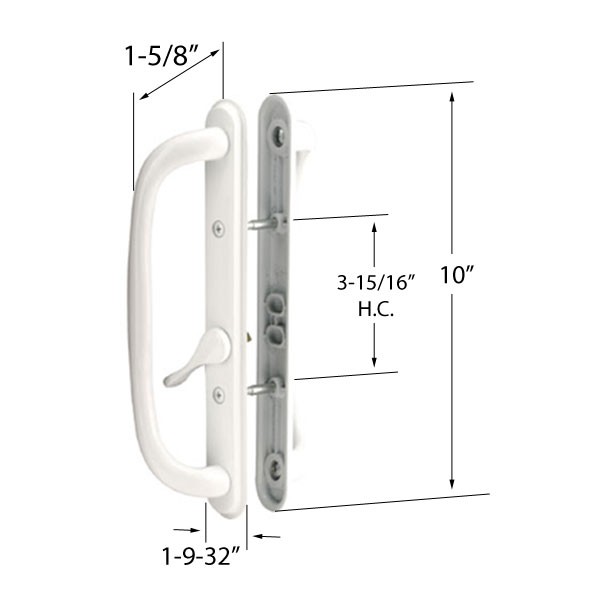 Amesbury Truth Olympus Sliding Door Handle Set White 3-15/16" Holes 1-1/4-1-1/2 gallery