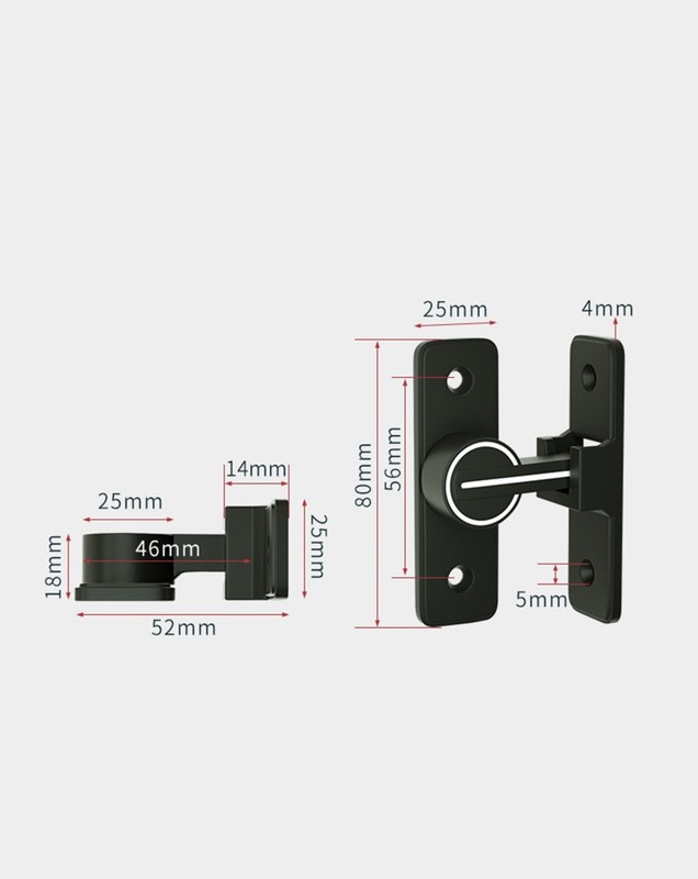 90° Keyless Interior Door Bolt Luminous Surface-mounted Room Door Latch ss gallery