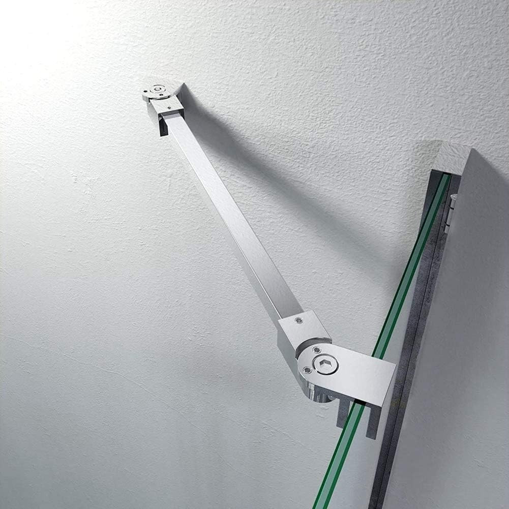 40Cm / 15.7" Stainless Steel Frameless Shower Door Fixed Panel Wall-To-Glass Sup gallery