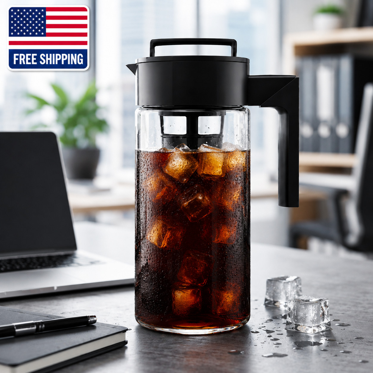 Deluxe Cold Brew Coffee Maker 32oz BPA-Free Airtight Fine Mesh Filter gallery