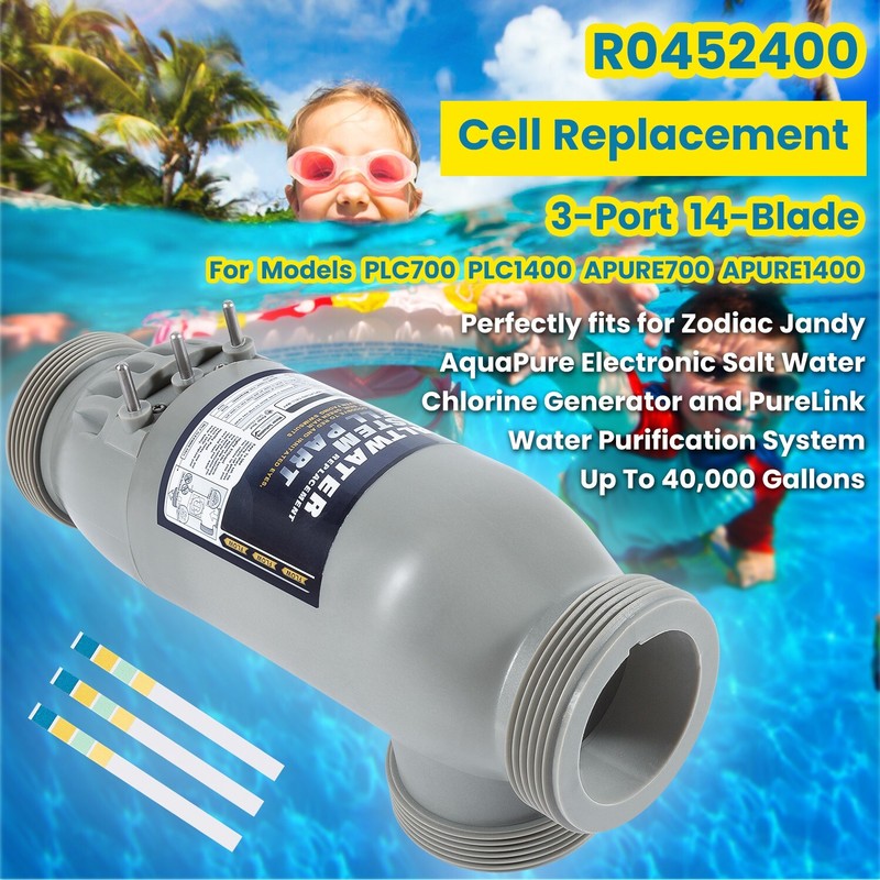 Replace for Zodiac Jandy R0452400 Salt Cell PLC1400 APURE1400 3-Port 14-Blade gallery