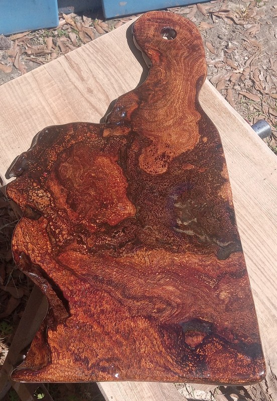 Solid Burl! Southern Red Oak Burl Wood Charcuterie Board Natural Color USA Made! gallery