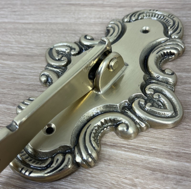 Vintage Original Solid Brass Wall Mount Folding Arm Coat Hanger 9” Arm gallery