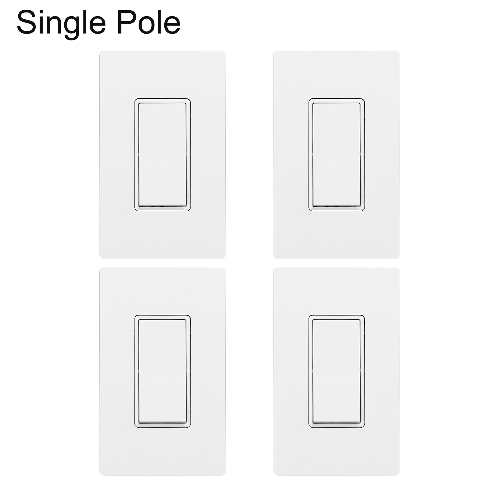 MOES Decora Light Switch White Paddle Rocker 3 Way & Single Pole 15A [4/12 Pack] gallery