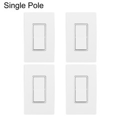 MOES Decora Light Switch White Paddle Rocker 3 Way & Single Pole 15A [4/12 Pack]