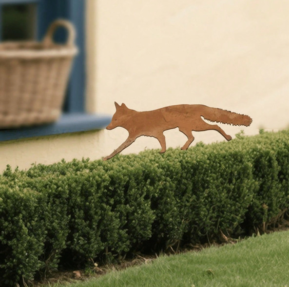 Metal Fox Silhouette Garden Stake Rustic Wildlife Yard Decor for Lawn Outdoor gallery