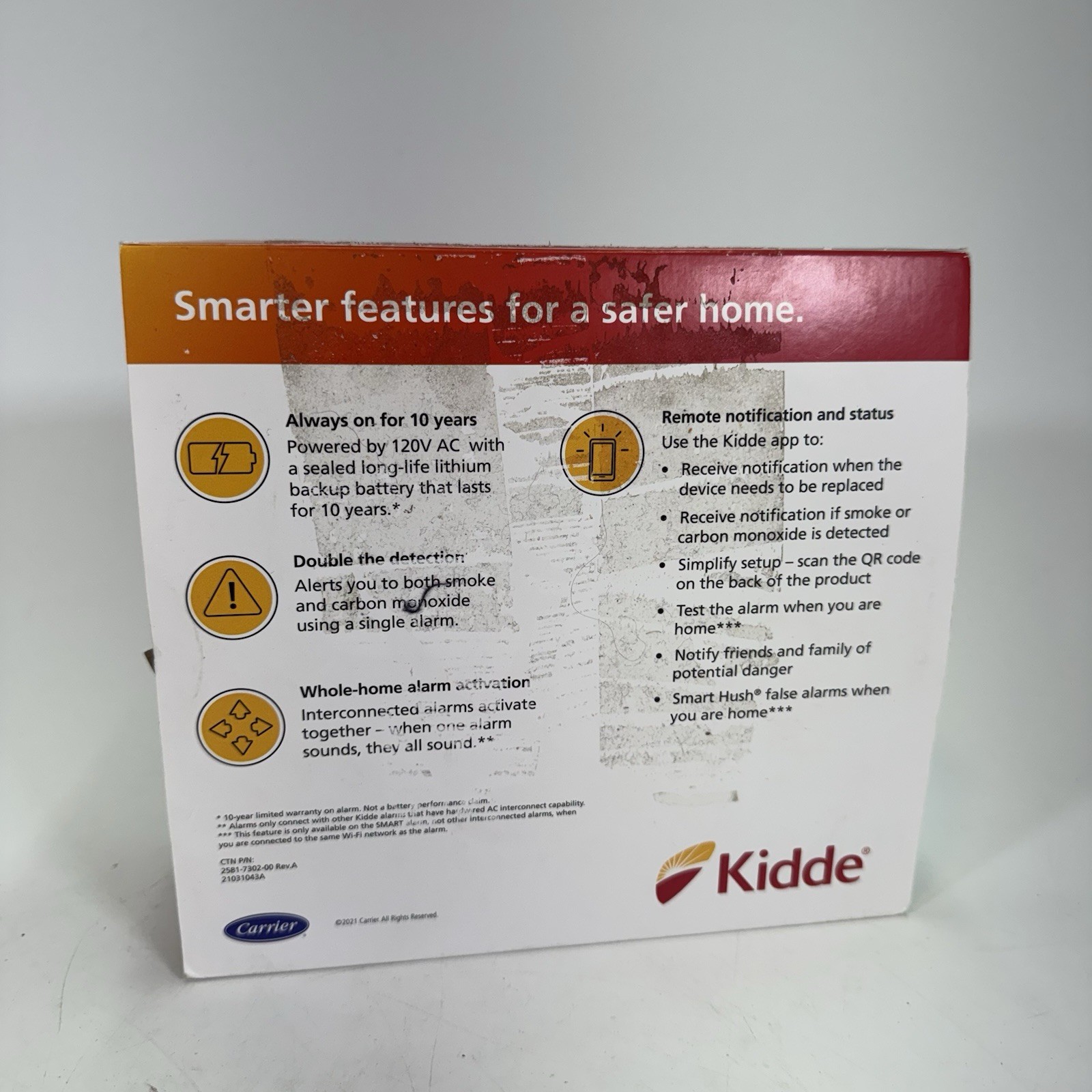 Kidde Smoke+Carbon Monoxide 2-in-1 Smart Alarm Hardwired with Battery Backup App gallery