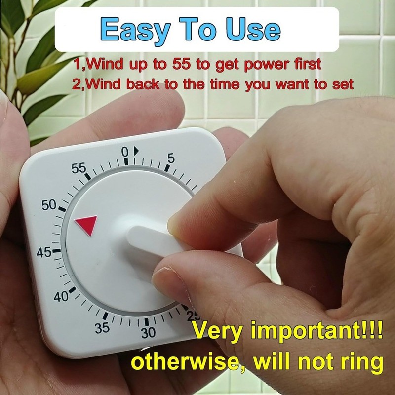 60 Minute Mechanical Kitchen Timer Manual Wind Up Analog Cooking Timer Clock gallery