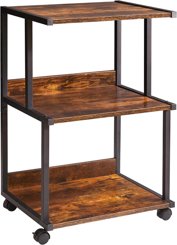 Printer Stand with Storage Shelf,3 Tier Printer Table with Wheels,Printer Cart f gallery