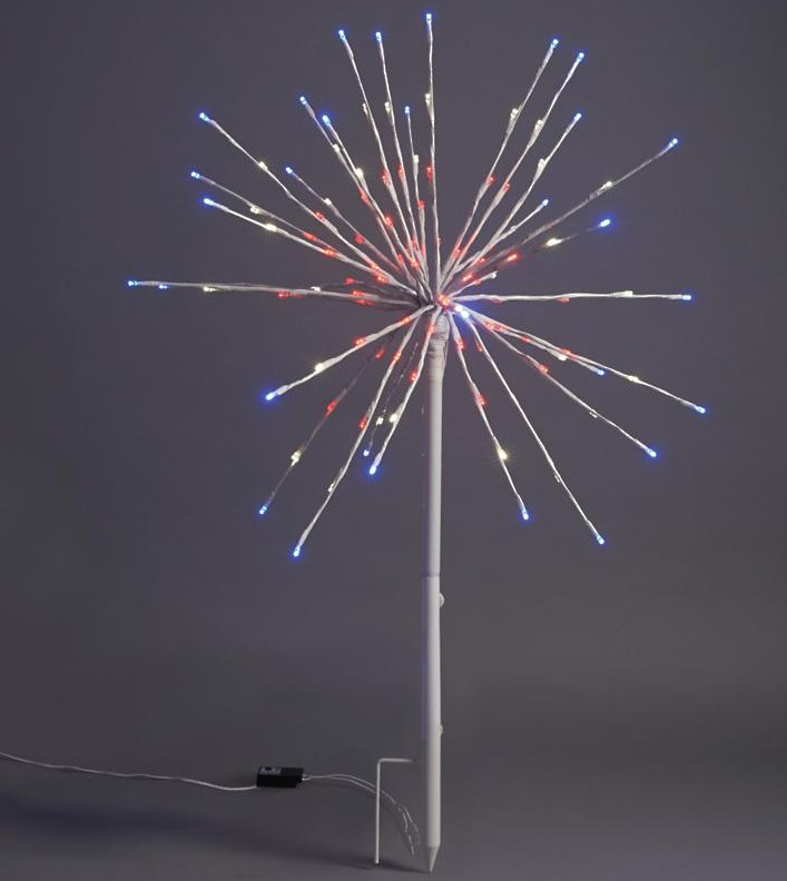 Grandin Road 3-In-1 Firework LED Light Patriotic Red White Blue NIB 24" gallery