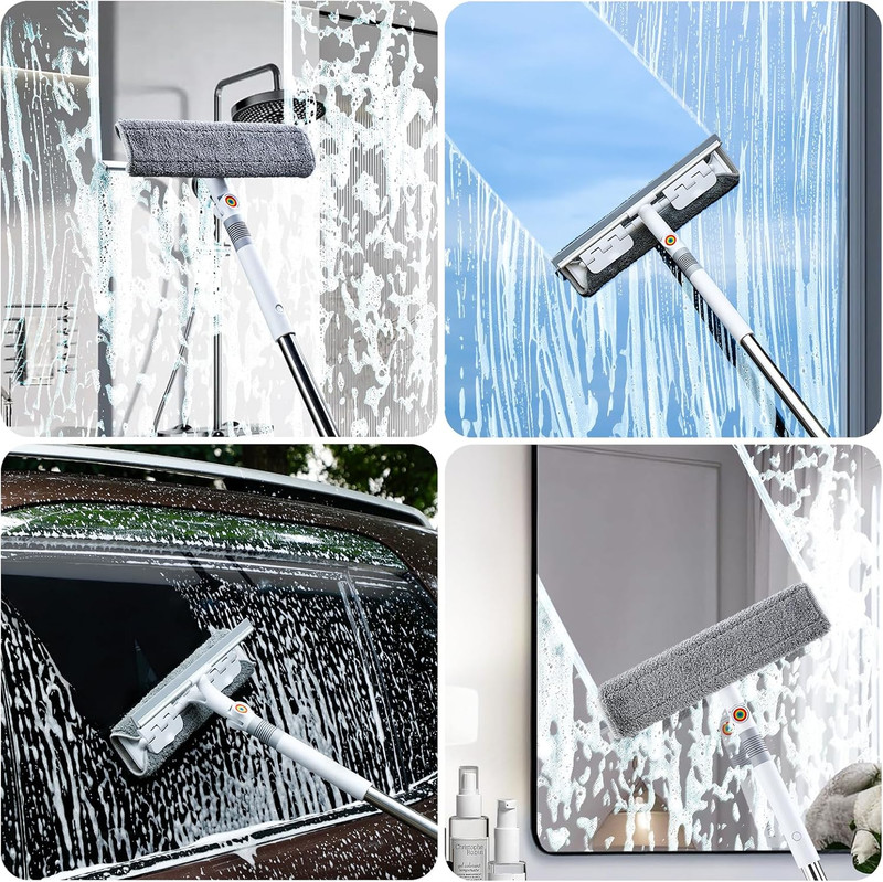 126‘’ Squeegee for Window Cleaning, 2-In-1 Window Cleaner Tool with Extension Po gallery