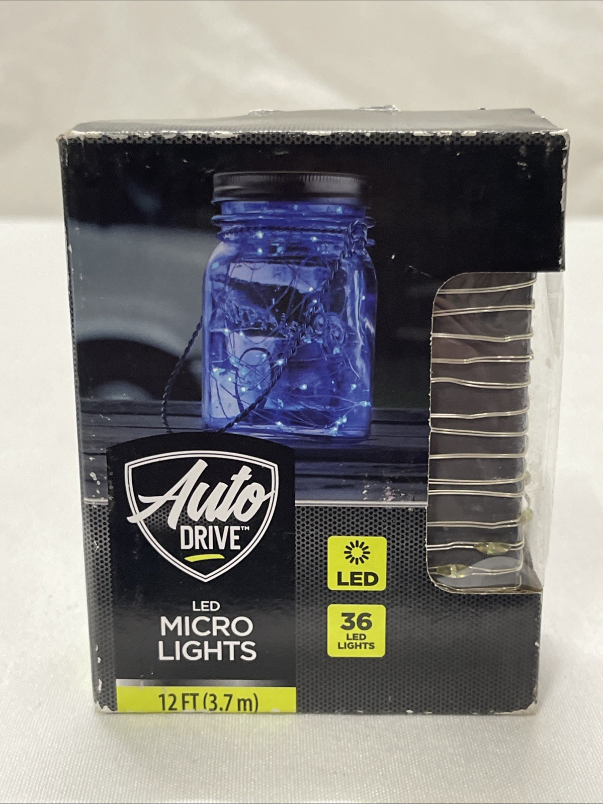 Auto Drive 36 LED Micro Lights 12ft Steady Flash & Fade Modes Indoor Timer Blue gallery