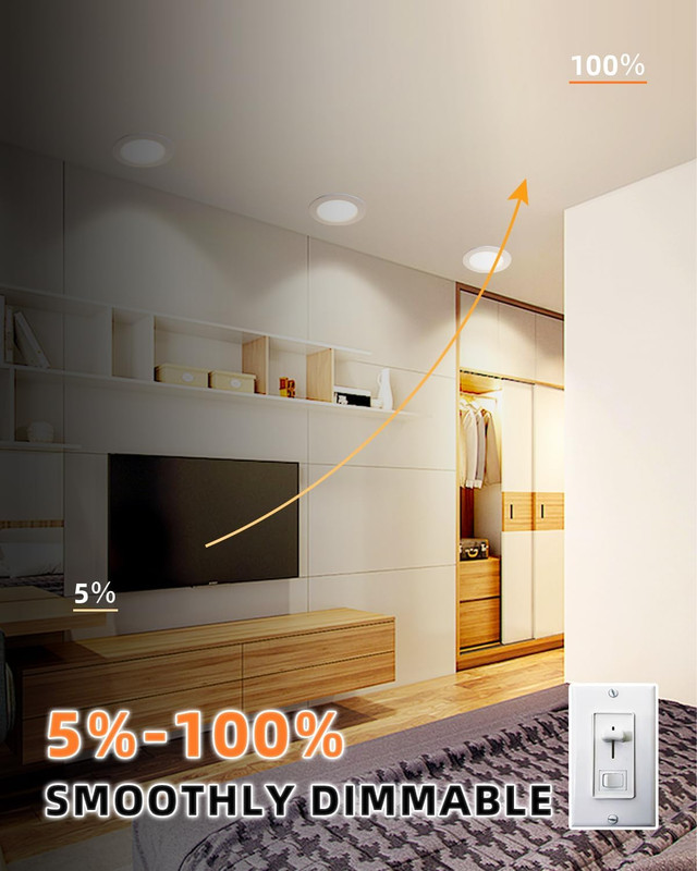 Ultra-Thin 4-Inch LED Recessed Lights, 9W Dimmable, Pack of 24 Black gallery