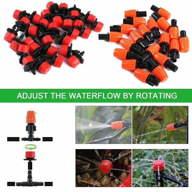 100ft Drip Irrigation System Garden Plant Self Watering Micro Hose Sprinkler Kit gallery