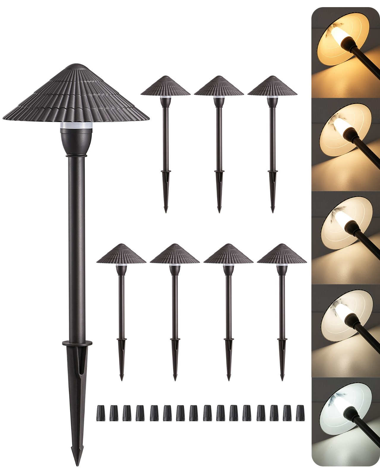 Low Voltage Landscape Lighting 8 Pack, Aluminum 12V Pathway Lights, 2700K-5000K gallery