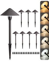 Low Voltage Landscape Lighting 8 Pack, Aluminum 12V Pathway Lights, 2700K-5000K